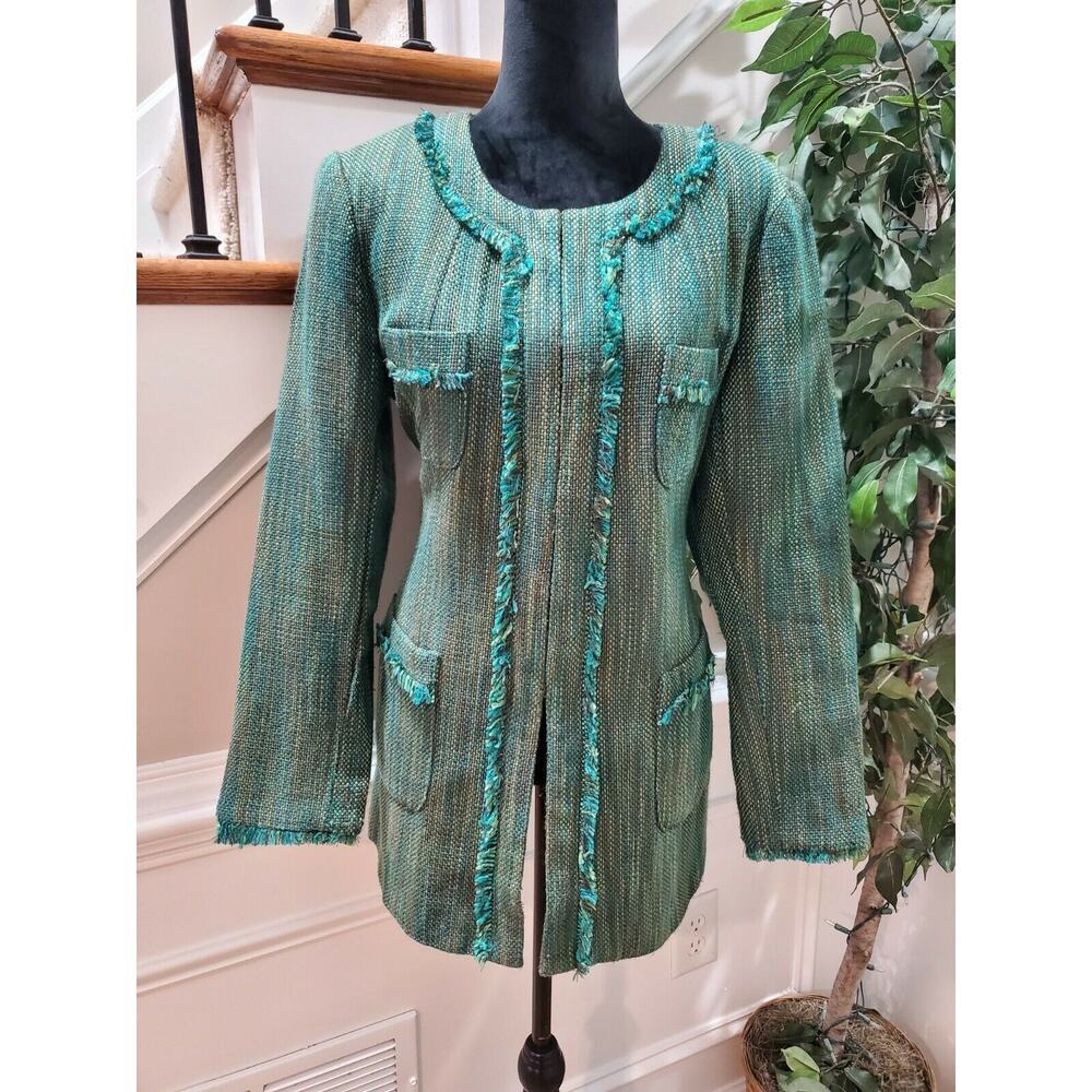 Chadwicks Women's Multicolor Acrylic Long Sleeve Casual Jacket Blazer Size 14